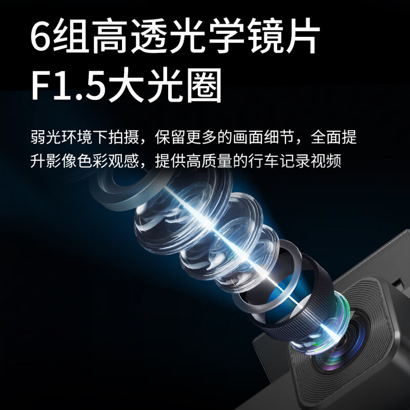 MENGXUAN driving recorder 360-degree panoramic 24-hour recording 4k ultra-high definition without blind spots front and rear double recording reversing images 4k dual lens WiFi + intelligent license plate capture + 64G + parking monitoring 24-hour parking monitoring anti-collision No plug-in and no wiring installation car camera