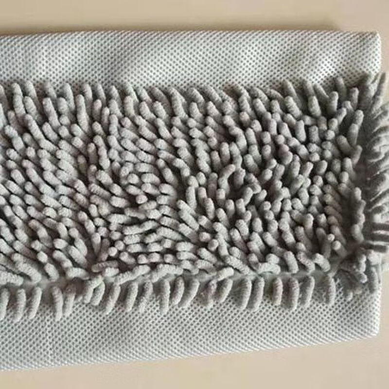 Flat mop replacement cloth chenille cloth clip-on caterpillar mop floor wiping cloth household dust pusher chenille gray 3 pack
