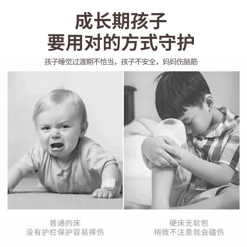 Shuhuida children's bedside widened spliced bed, adults can sleep in solid wood soft package with guardrail princess crib for men and women baby bed, two-sided guardrail cream gray + free baby grade mattress, outer diameter 200*60cm