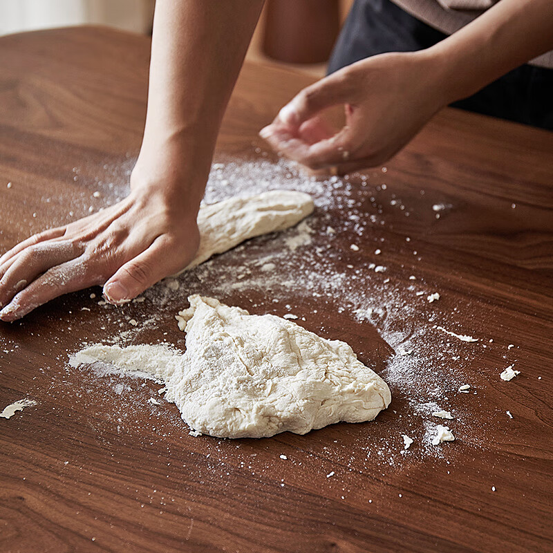 Faner solid wood dining table North American black walnut home rectangular dining table office tea table large plate straight dining table Moon dining table 160*80*75cm frame