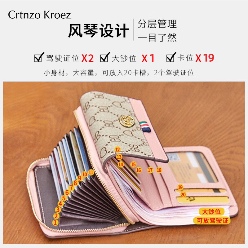 CRTNZO KROEZ Light Luxury Wallet Women's Short 2026 New Coin Purse Women's Card Holder New Year's Valentine's Day Birthday Gift Practical Pink - Light Luxury Gift Practical Birthday Gift for Girlfriends Wife Girls Girlfriends
