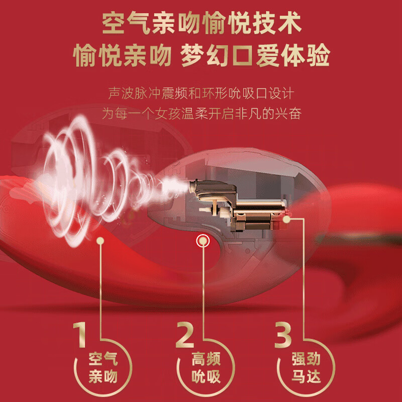 Kiss Toy Second Tide Vibrator Female Masturbator Adult Sex Toys Tina Red