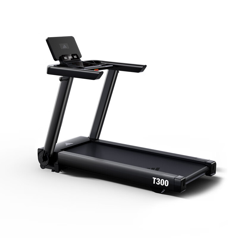 Adidas fully foldable household treadmill climbing indoor small silent smart shock-absorbing gym equipment T300 black basic version installation-free | fully folded | door-to-door delivery