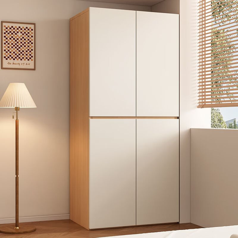 Butterfly Dragonfly free installation wardrobe solid wood bedroom storage storage cabinet size apartment bedroom light luxury large wardrobe 2 meters main cabinet + top cabinet