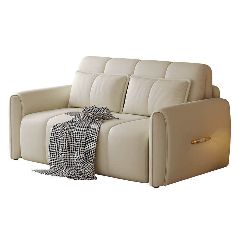 Kuhe Electric Sofa Bed Intelligent Dual-Purpose Folding Multi-Function Living Room Bedroom Study Balcony Small Apartment Retractable Sofa Beige 1.05 Meter Electric Sponge Cat Scratch Skin
