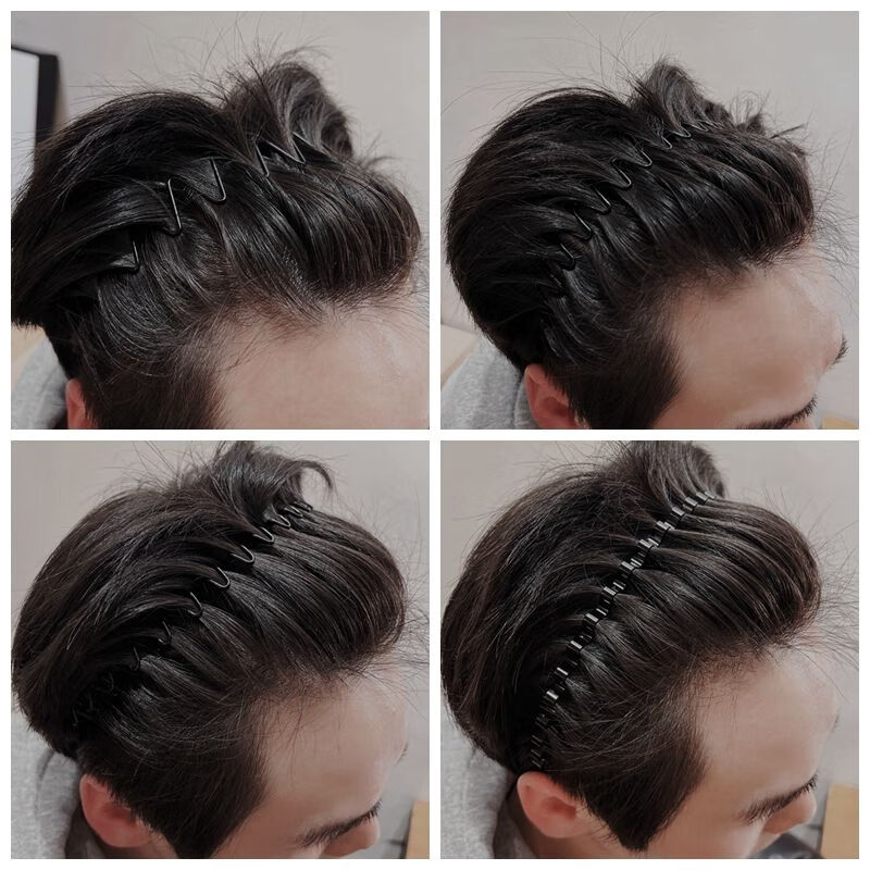 Royal code non-restrictive headband hairband for female Internet celebrity invisible hairpin for men with short hair and broken hair headband birthday gift three-piece set