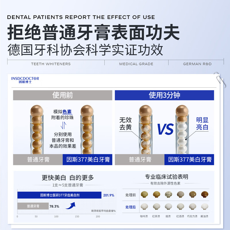 INSDCDOCTOR whitening toothpaste to remove bad breath, remove yellow tooth calculus, remove tooth stains, smoke stains, brighten, whiten, quick-acting whitening, powerful 1 stick