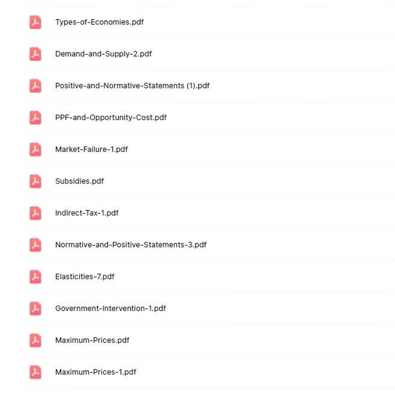 A-level Economics Alevel-As/A2 Edexcel, AQA, CAIE Oxford are all available. All of the above are included in the package.