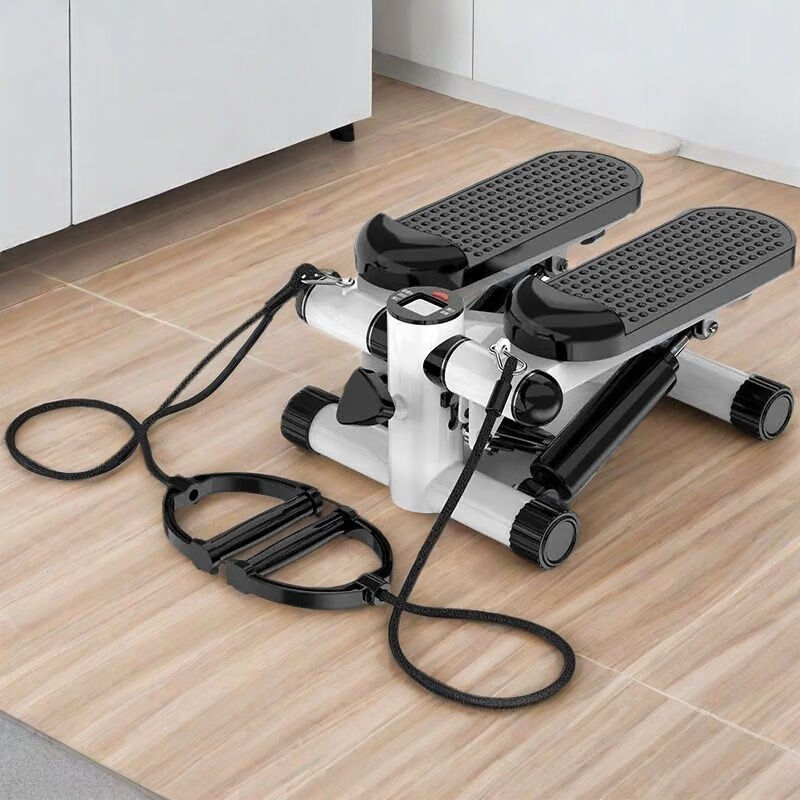 Stepper, home weight loss artifact, silent in-situ mountain climbing, multi-functional pedal exercise, pedal fitness equipment, small, newly upgraded black + drawstring + lubricant + tools