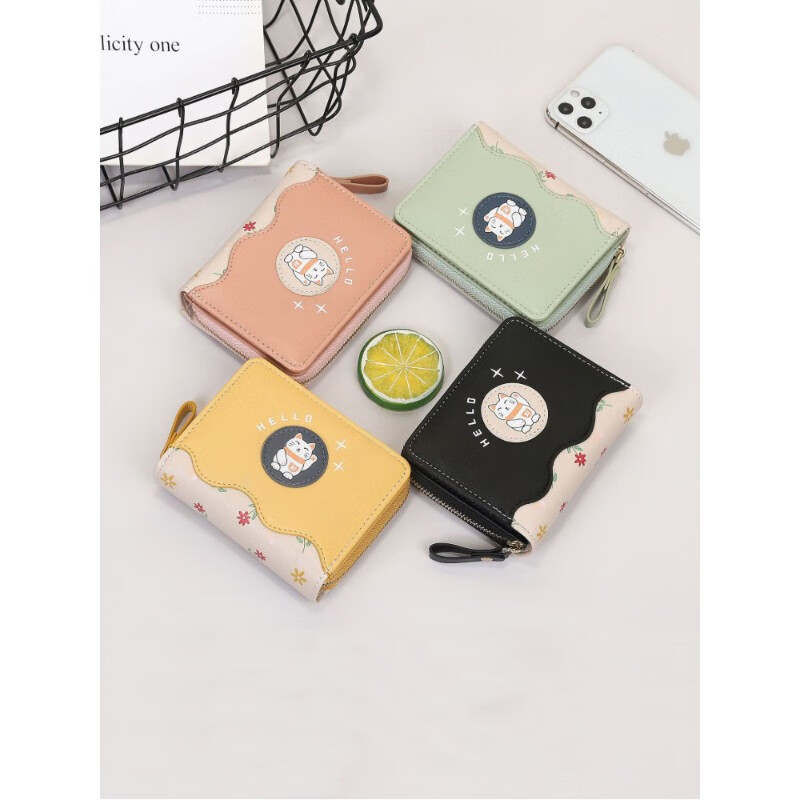 Woodpecker (TUCANO) Light Luxury 2025 New Small Wallet Women's Short Style Small and Cute Two-fold Coin Purse Japanese Contrast Color Cartoon Student Pink