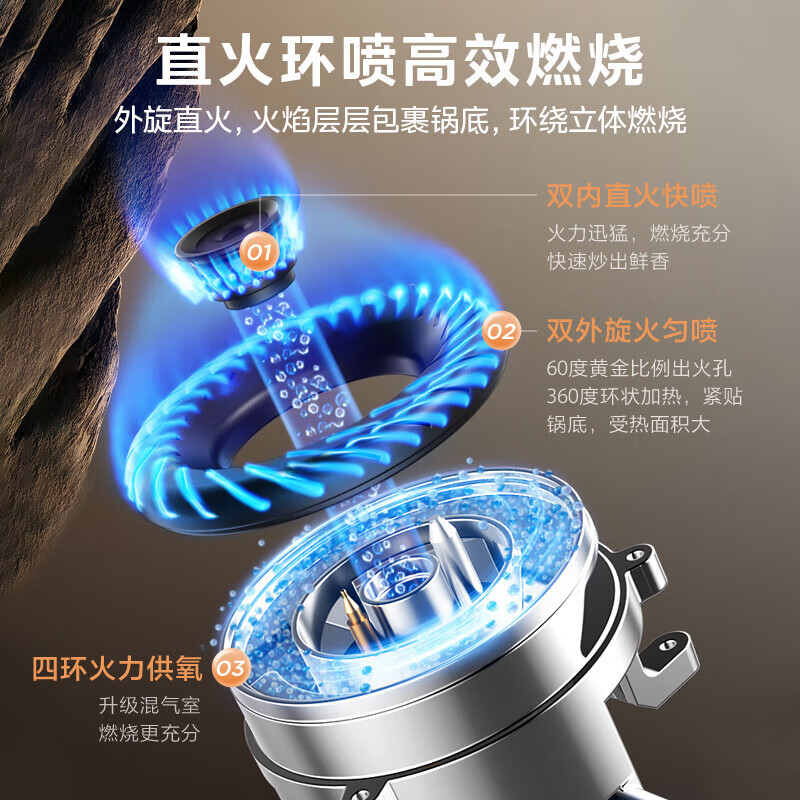 Midea household high-fire stove gas stove double stove high-power stove double-burner stove natural gas stove table-mounted embedded table dual-use gas stove double stove liquefied gas stove industry recommendation 5.0KW high-fire stove Q330 (pipeline natural gas stove)