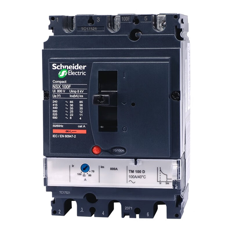Schneider Molded Case Circuit Breaker/F 3P 3D/4P 4D 160A 250A Air Switch NSX160 125A 4P x S 100kA
