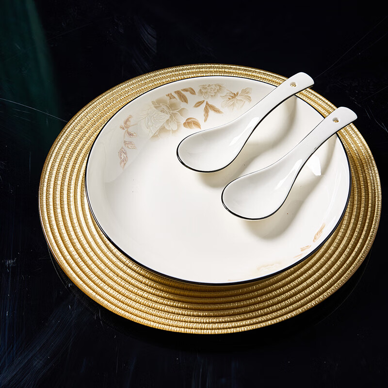 Porcelain Soul Ceramic Deep Soup Plate Home Dish Plate Western Plate Steak Plate White Porcelain Plate Round Dinner Plate 8 inches 4 pieces