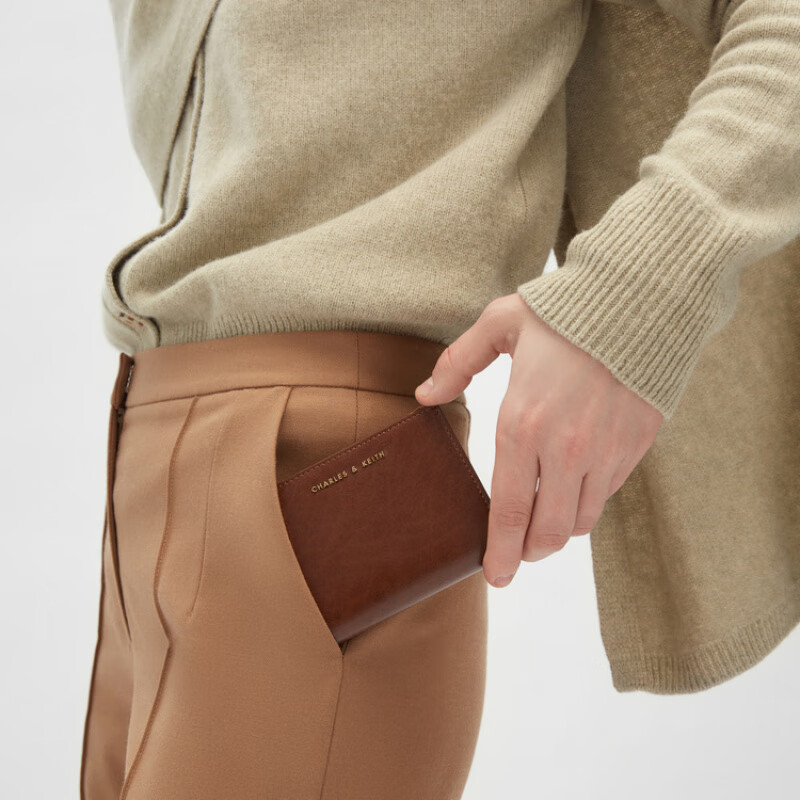 CHARLES&KEITH small ck simple multi-card slot versatile short PU wallet mini women's multi-color Ivory ivory XXS