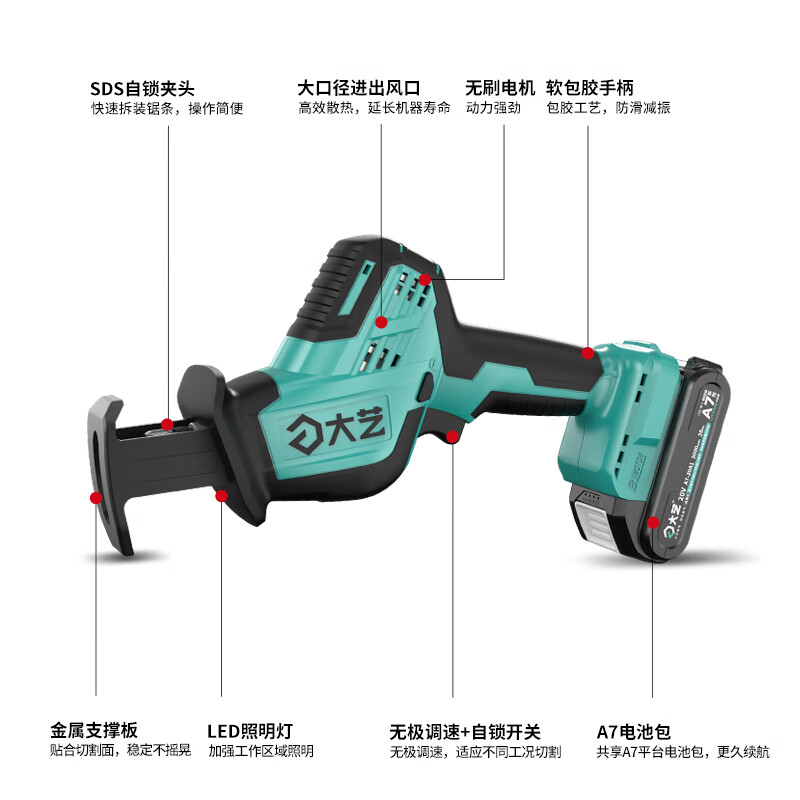 Dayi Chainsaw Saber Saw Reciprocating Lithium Chainsaw 7101 Multi-Function Outdoor Household Portable Chainsaw Jingdong Self-operated Flagship Store