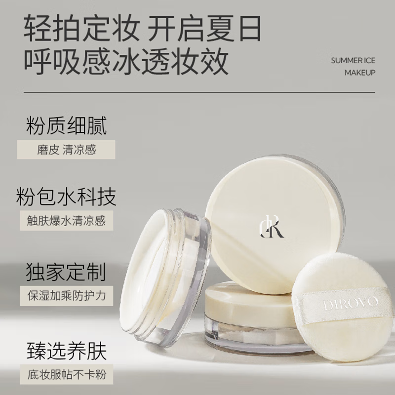 Tilowei Ren Jialun's same style water loose powder to set delicate makeup, moisturizing, anti-sweat and non-removing makeup powder 8g*2 New Year's gift