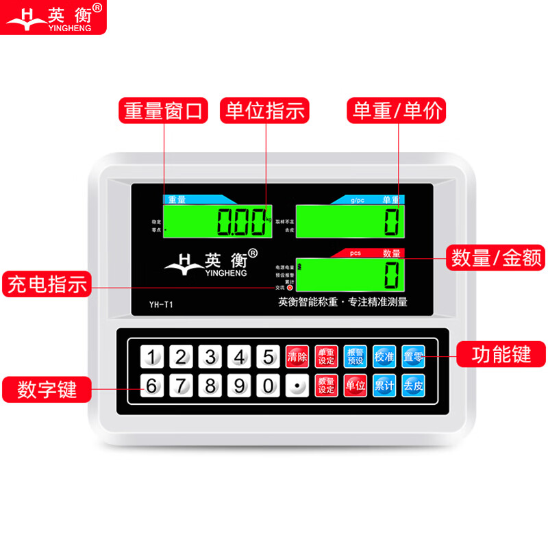 Yingheng electronic scale commercial kilogram scale high-precision weighing platform scale industrial scale commercial electronic scale precision counting scale scale rechargeable range 75kg accuracy 1g
