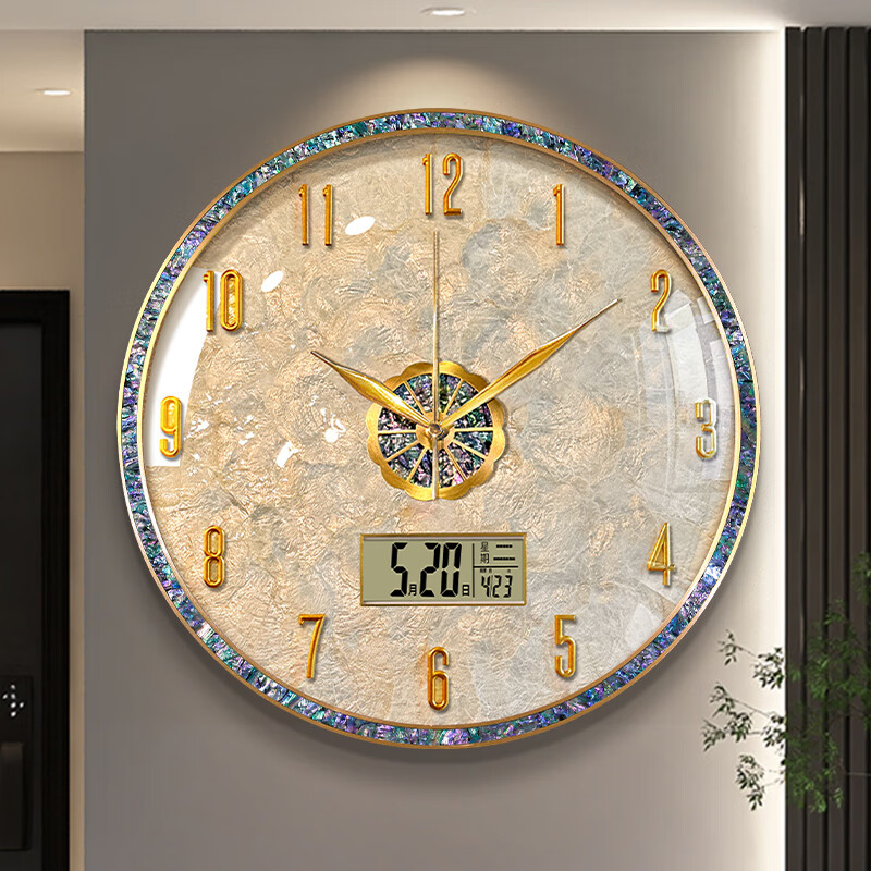 Zunner wall clock living room 2026 new light luxury high-end home high-end modern simple high-end art clock wall hanging perpetual calendar model large size