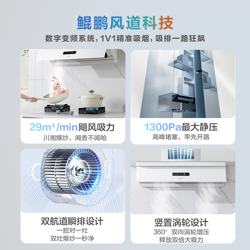 Boss suction range hood door-to-door installation top-side suction ultra-thin trade-in 29 large suction silent first-class energy efficiency salt series G2 white can be equipped with gas stove Mencius same style