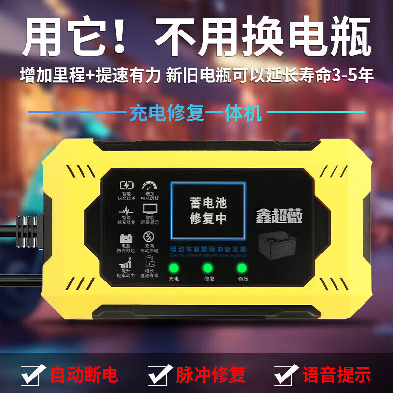 Battery Repairer Pulse Repair Two- and Three-Wheel Electric Vehicles Universal Battery Repair Artifact Battery Automatic Breaker Automatic Power-off 2026 Latest Model - No More Battery Changes
