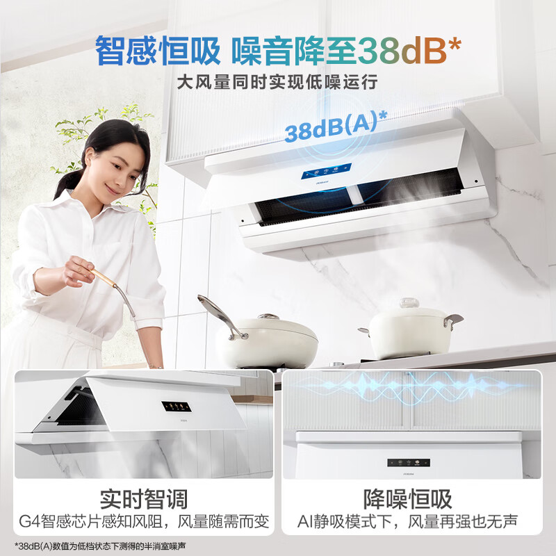 Boss suction range hood door-to-door installation top-side suction ultra-thin trade-in 29 large suction silent first-class energy efficiency salt series G2 white can be equipped with gas stove Mencius same style