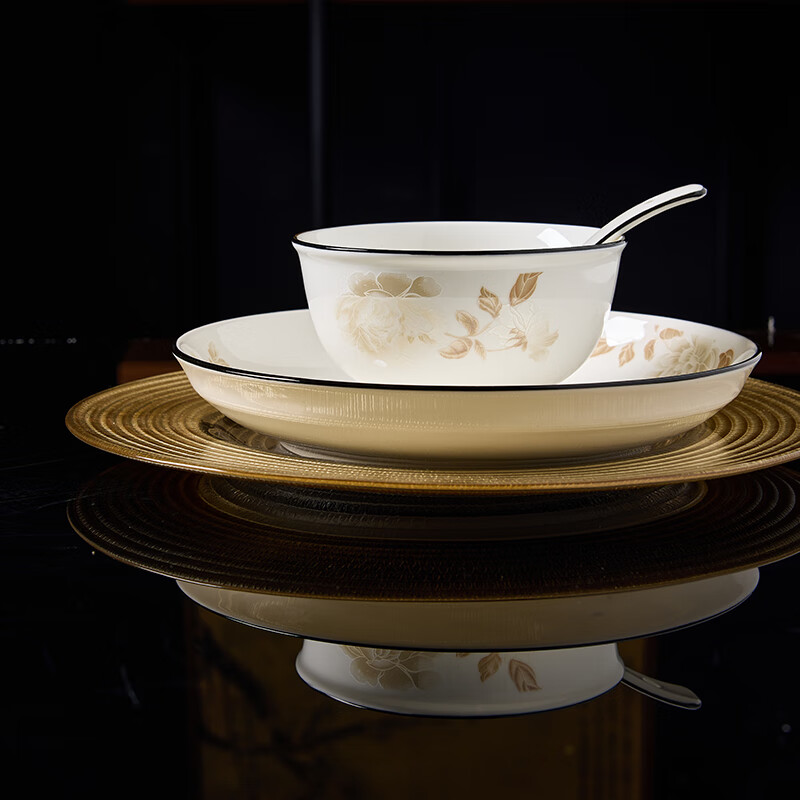 Porcelain Soul Ceramic Deep Soup Plate Home Dish Plate Western Plate Steak Plate White Porcelain Plate Round Dinner Plate 8 inches 4 pieces