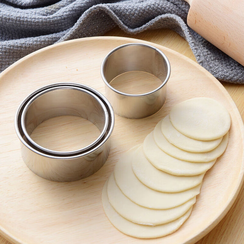 Meikejie stainless steel dumpling wrapper tool set household artifact round mold lace dumpling wrapper maker dumpling wrapper mold I stainless steel round mouth mold large, medium and small 3 pack