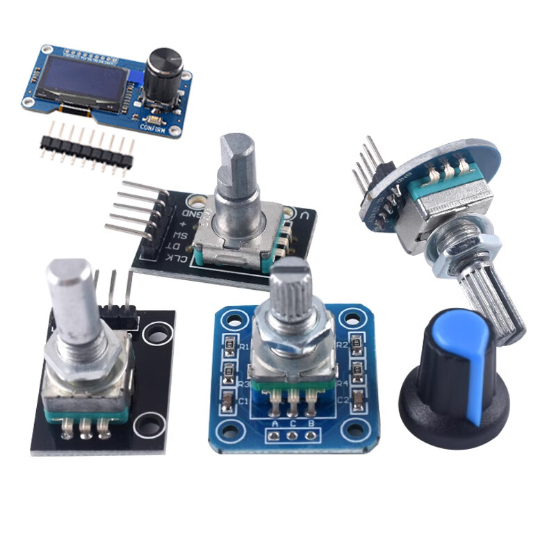 Zejie rotary encoder module with screen 360-degree encoding FOR module potentiometer digital pulse output long/short handle 360-degree rotary encoder module long handle with thread