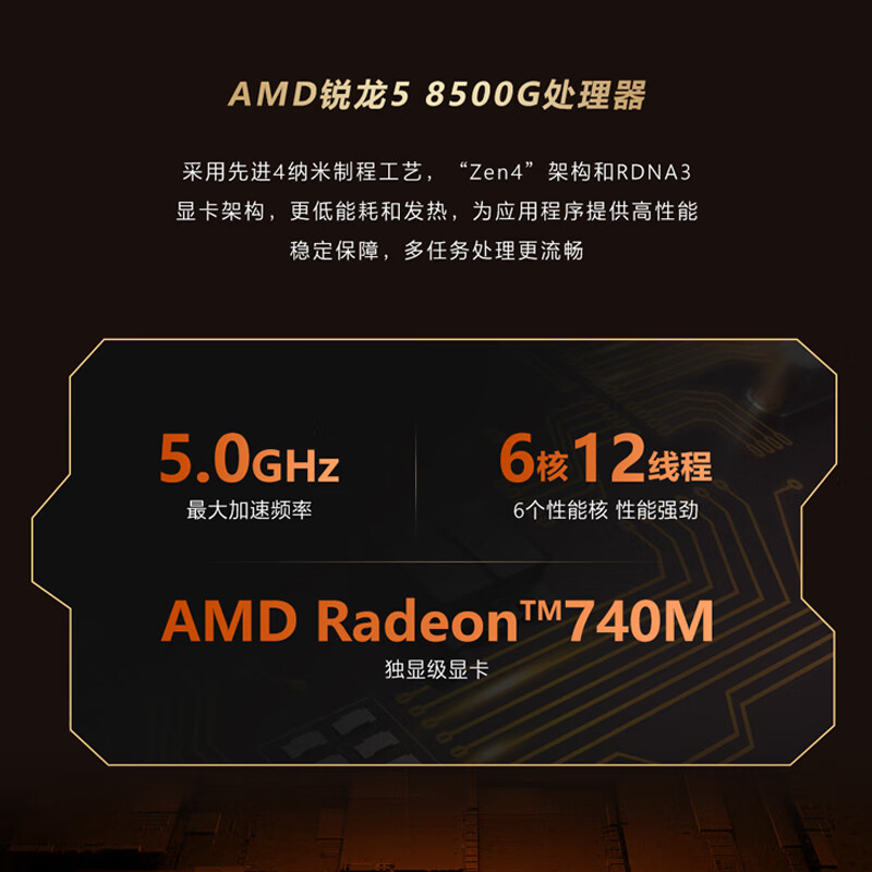 95% new Dell Dell Pro 25 models OptiPlex high-performance desktop computer host (Ryzen R5-8500G 16G 1T ray tracing) Ai commercial office education learning single host