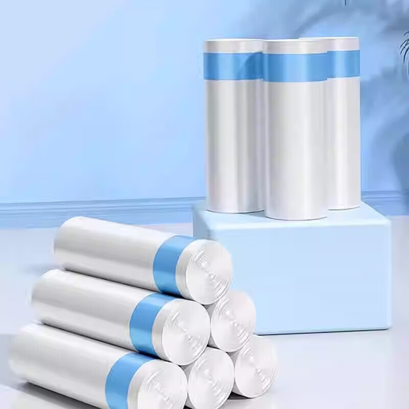 JD Logistics Large Garbage Bag Thickened Portable Gray Industrial Garbage Bag Commercial Catering Hotel Large Bucket Extra Large Kitchen Use Drawstring Garbage Bag 20 Pack