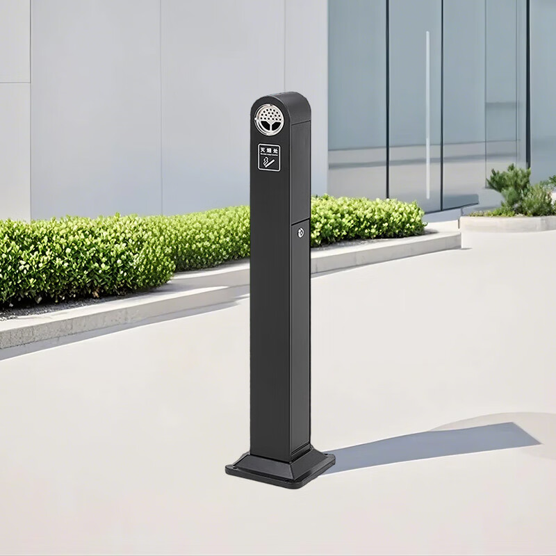 DEANS outdoor ash column vertical cigarette butt column seat ash bucket outdoor smoke extinguishing column public smoking area trash can 412B black paint