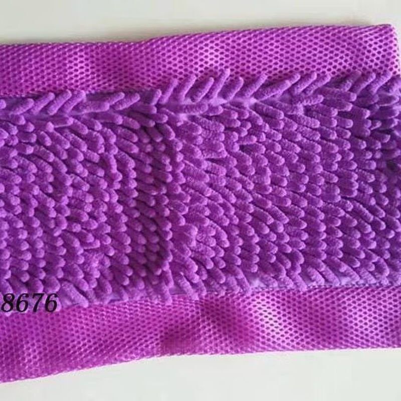 Flat mop replacement cloth chenille cloth clip-on caterpillar mop floor wiping cloth household dust pusher chenille gray 3 pack