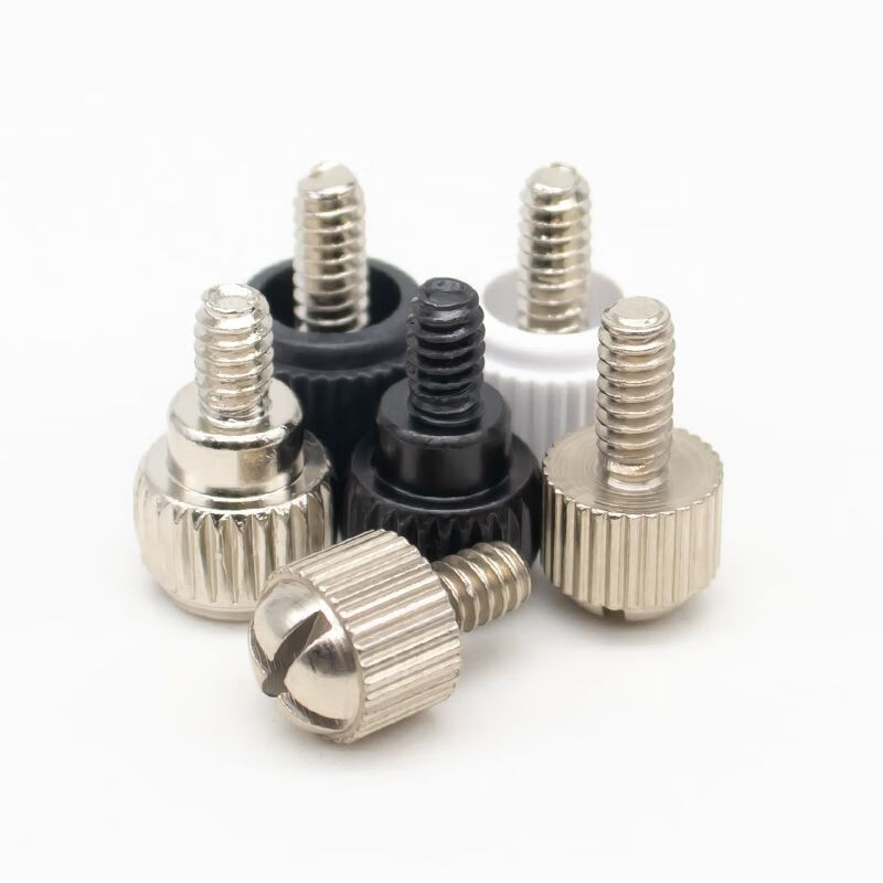 NAOISKEY 95 desktop computer case side panel thumb screws 3.5-inch coarse tooth side transparent glass cover fixing screws universal 6#-32*6 black plastic thumb screws 4 pieces