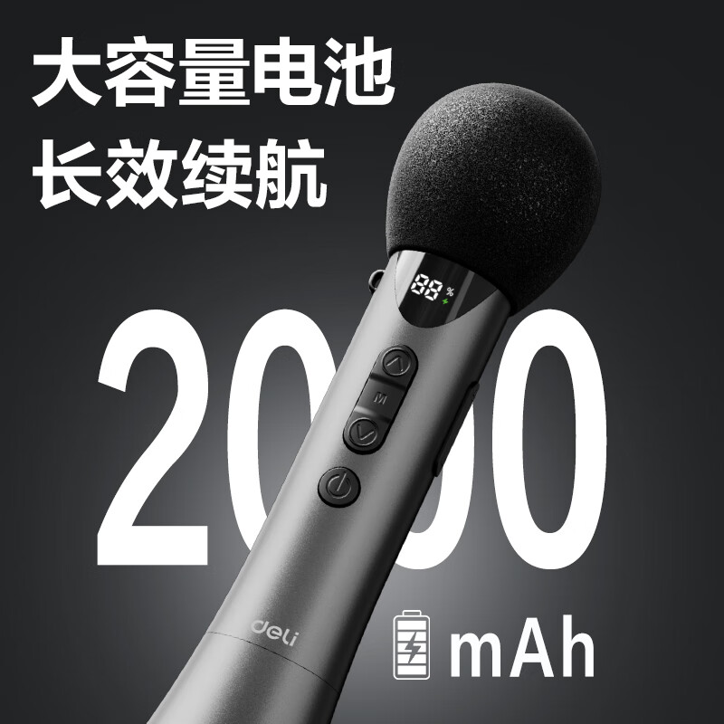 Deli 15w high power karaoke microphone audio integrated handheld microphone wireless little bee amplifier speaker teaching tour guide speech microphone teacher birthday gift white