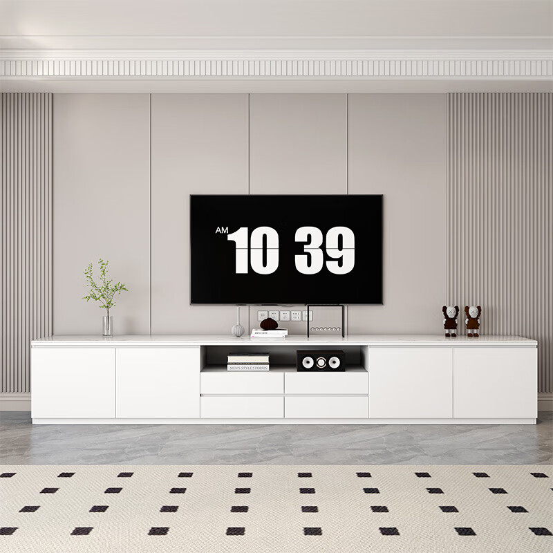 Aimuge includes installation solid wood TV cabinet floor-standing coffee table combination living room 2025 new storage cabinet TV cabinet 0.6m glass low cabinet