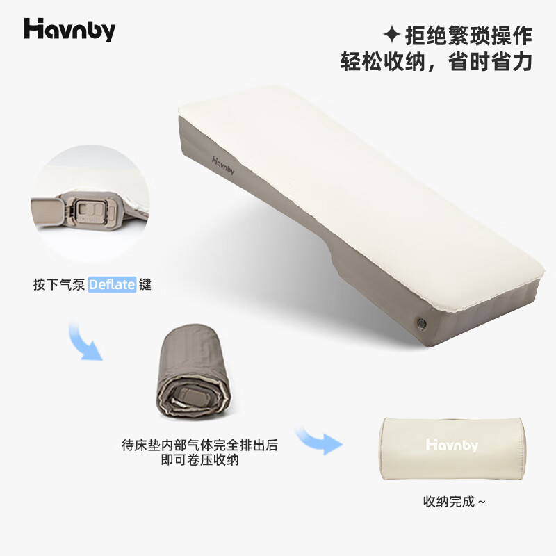 Havnby Anwen White is suitable for asking the world M8M9 car in-car automatic inflatable sponge mattress cloud light cushion for the co-driver's lunch break sleeping
