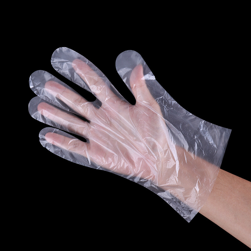 Fangcaodi disposable gloves 300 pieces boxed removable PE gloves for food hair salon outdoor barbecue baking processing