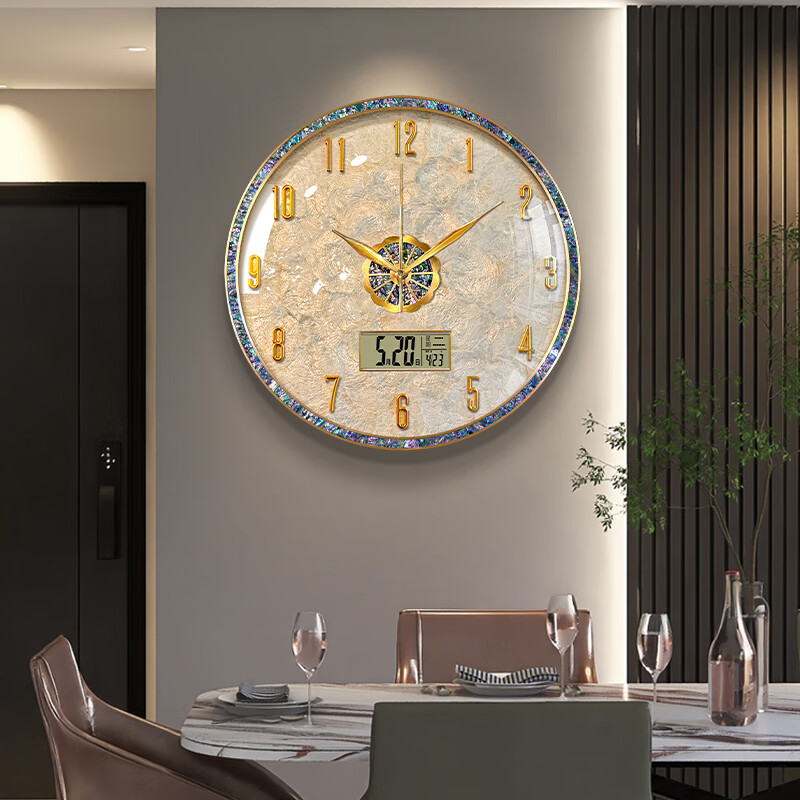 Zunner wall clock living room 2026 new light luxury high-end home high-end modern simple high-end art clock wall hanging perpetual calendar model large size
