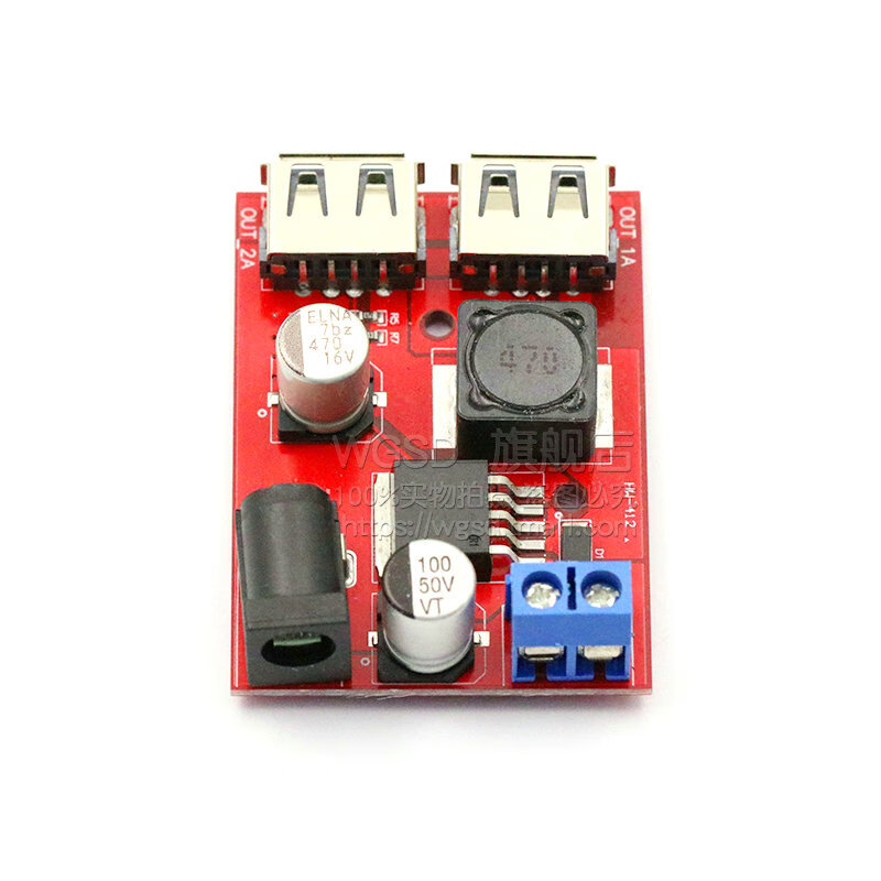 Dafuri DC-DC adjustable buck regulated power supply module board car charging solar 3A 9V/12V/36V to 5V default