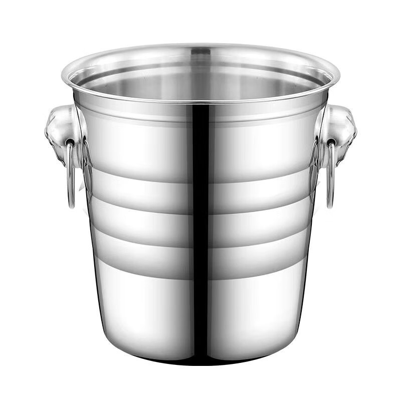 Chaosihui extra thick stainless steel ice bucket double-layer champagne bucket red wine iced beer ice bucket KTV bar ice wine bucket 9L extra thick 24CM