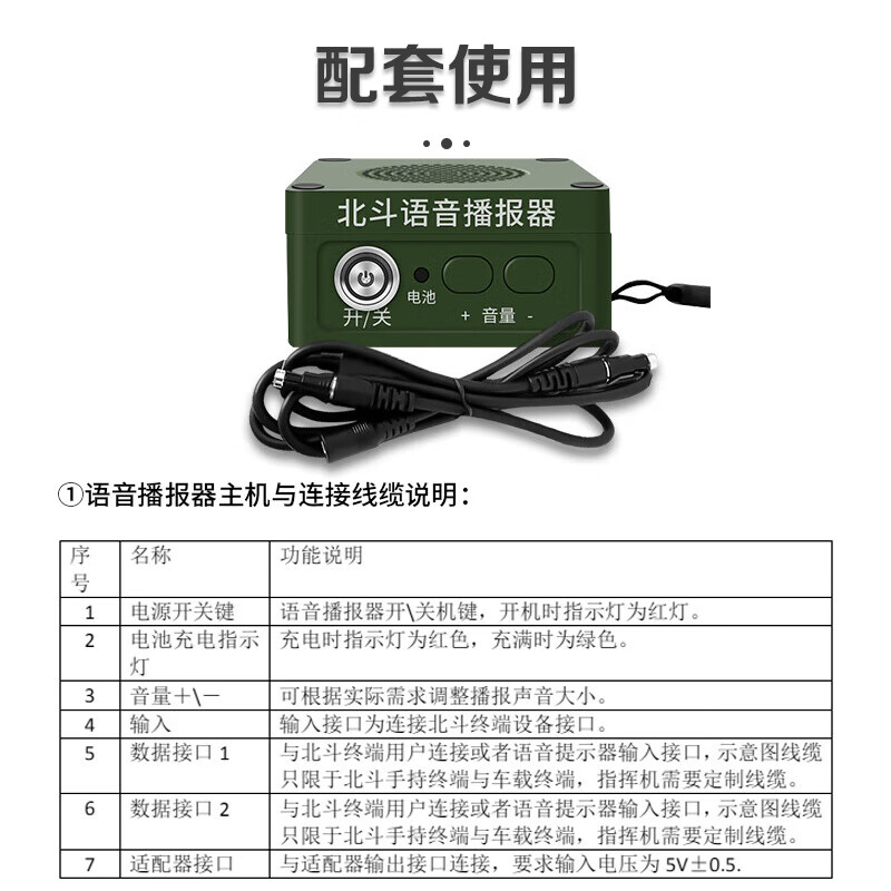 Qantop Beidou voice announcer terminal message location voice prompter connected to Beidou terminal equipment QT-DBX07