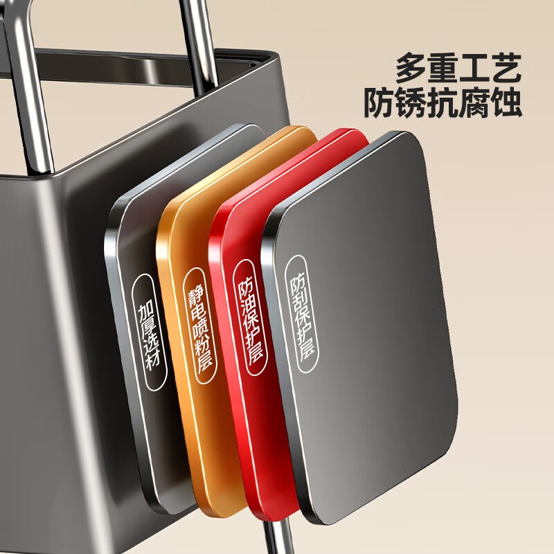 Jibaiju kitchen knife rack chopstick cage household countertop kitchen knife rack multi-functional knife storage rack with water tray