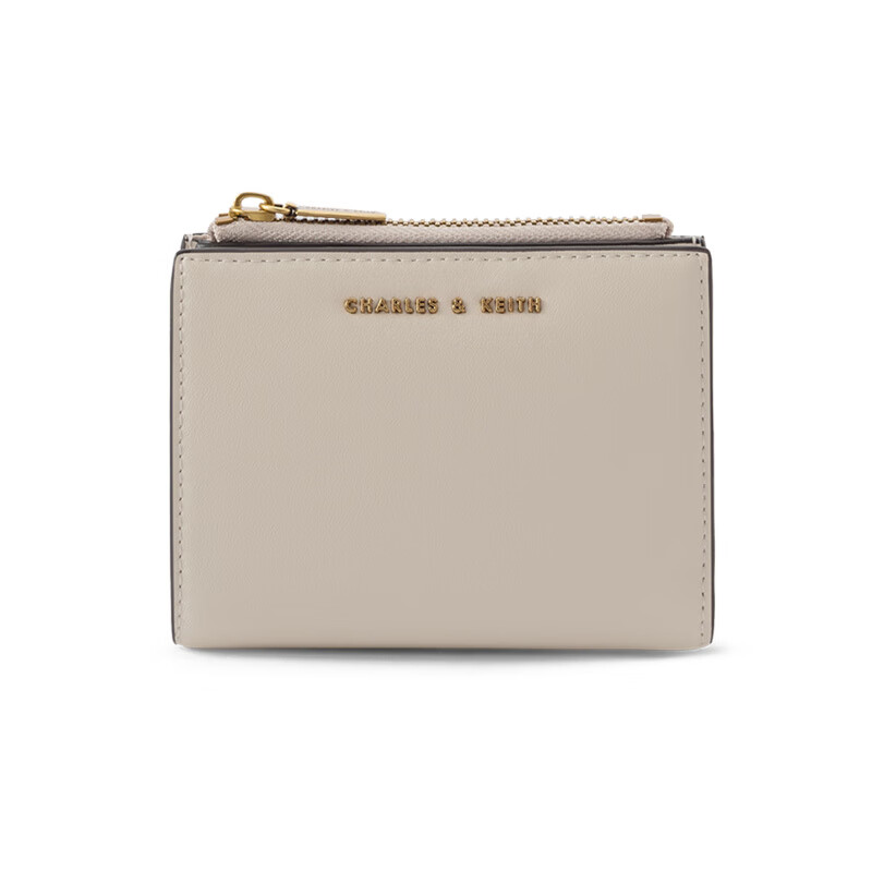 CHARLES&KEITH small ck simple multi-card slot versatile short PU wallet mini women's multi-color Ivory ivory XXS