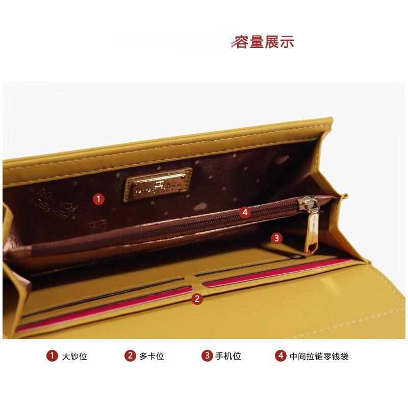 Kangaroo luxury women's wallet women's long style elegant clutch bag large capacity rubber powder