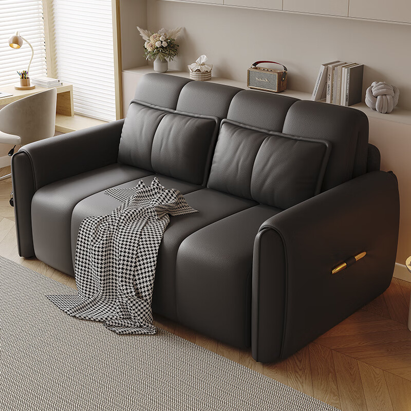 Kuhe Electric Sofa Bed Intelligent Dual-Purpose Folding Multi-Function Living Room Bedroom Study Balcony Small Apartment Retractable Sofa Beige 1.05 Meter Electric Sponge Cat Scratch Skin