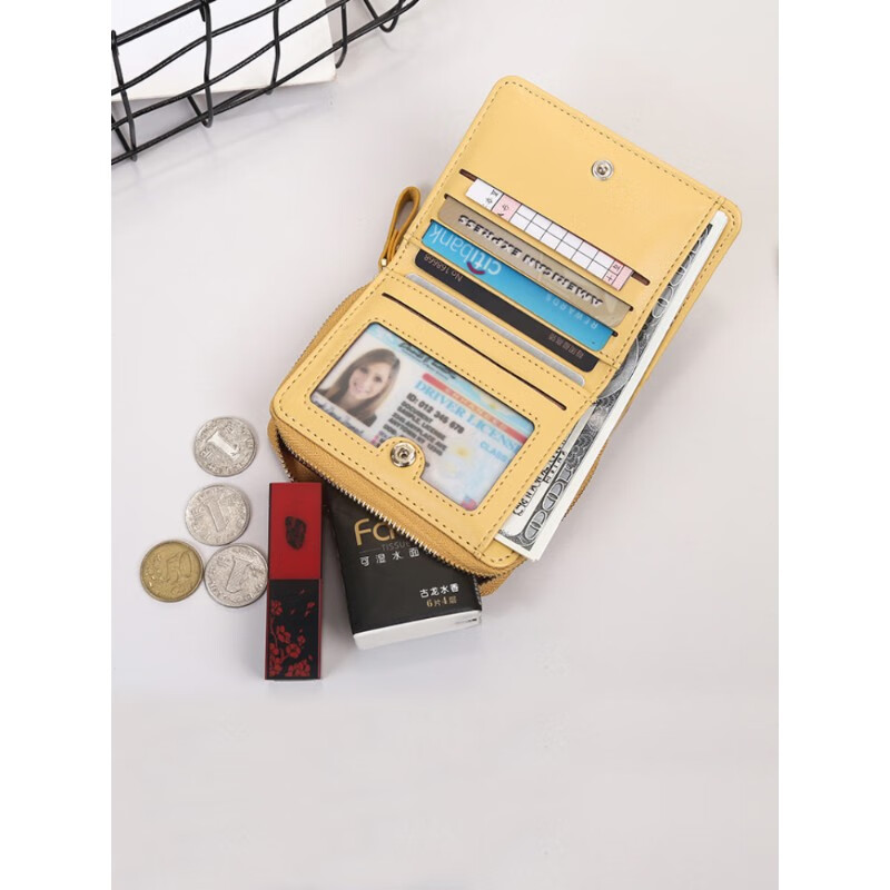 Woodpecker (TUCANO) Light Luxury 2025 New Small Wallet Women's Short Style Small and Cute Two-fold Coin Purse Japanese Contrast Color Cartoon Student Pink