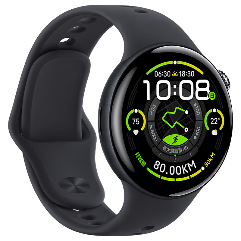 Vivo WATCH 5 new smart watch, Blue River operating system, ultra-light watch body, 22 days of long battery life, professional AI running guidance, 100+ sports modes, Chenye black, Bluetooth version, soft rubber