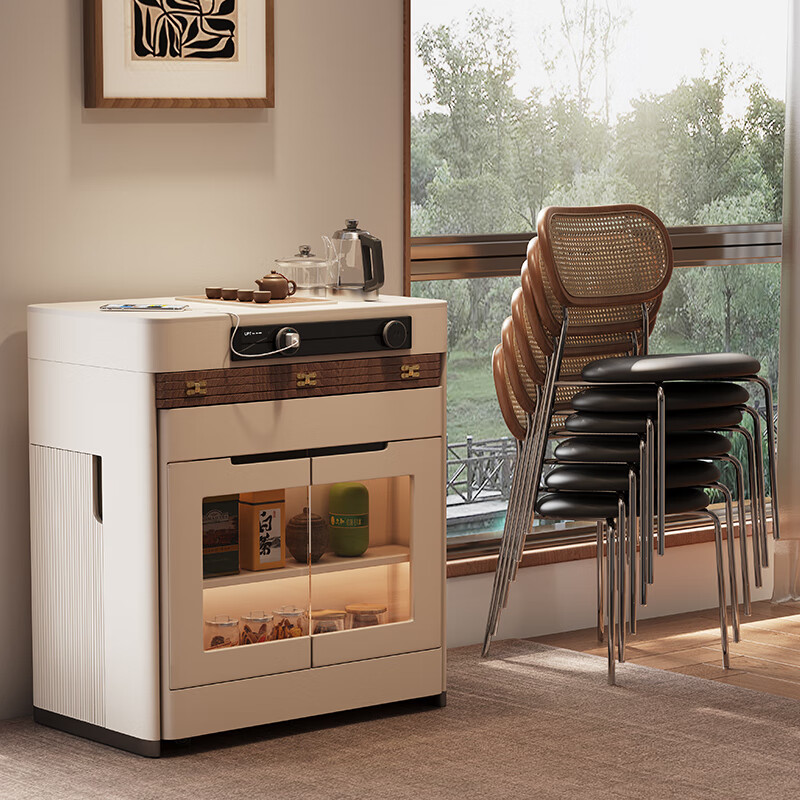 Micro Art 2025 new sideboard island table dining table and chairs integrated household retractable and foldable small apartment bar guide inverted dining table retractable and foldable island table (with tea)