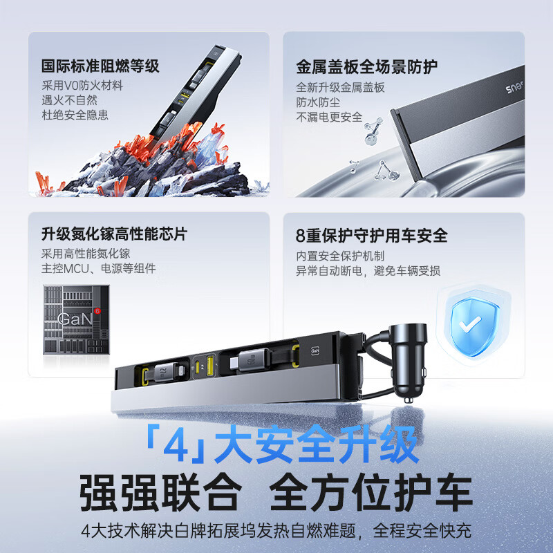 Baseus Tesla docking station car charger Hub gallium nitride super fast charging refresh version model Y/YL special for Apple 16/17 Huawei Xiaomi