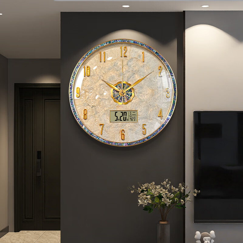Zunner wall clock living room 2026 new light luxury high-end home high-end modern simple high-end art clock wall hanging perpetual calendar model large size